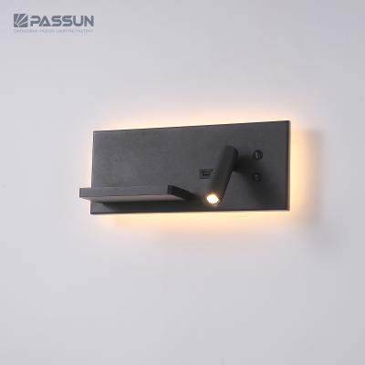 China Modern USB Charging Modern Wall Lamp Bedside Bed Headboard Wireless Fill Surface Led Wall Reading Light for sale