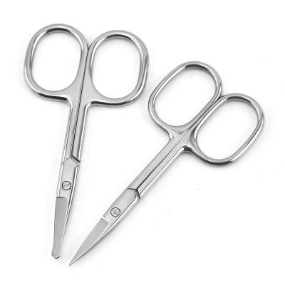 China Right Handed Scissors Fast Shipping High Quality Beauty Portable Thick Eyebrow Beauty Curved Cuticle Manicure Nail Scissors for sale