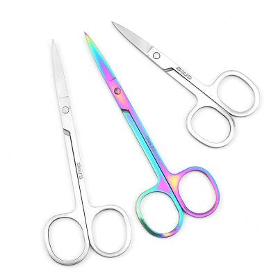 China Right Handed Scissors Fast Shipping High Quality Portable Eyebrow Beauty Curved Cuticle Manicure Nail Scissors for sale