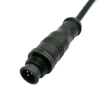 China Waterproof power connector ip67 black jacket cable metal M12 3pin 4pin 8pin waterproof connector for led for sale