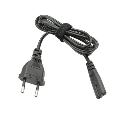 China Home appliance EURO 2pin plug to IEC C7 standard power cord Europe power cord 2 pin Eu power cord plug for sale