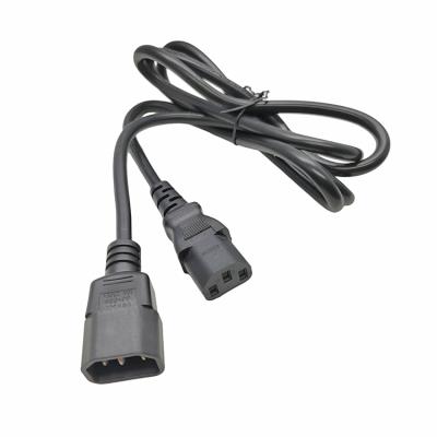 China Home Appliance EU USA AU 10A 250V IEC C13 To C14 Male To Female Computer Extension Cord for sale