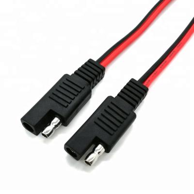 China Motorcycle 2 Pin SAE to SAE Connector 14AWG 30A 12V Extension Cable Wiring for Car Motorcycle for sale