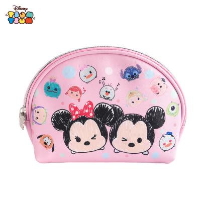 China Disney 5pcs Genuine Daily Coin Clips Pink Main Travel Bag Storage PU Cosmetic Bags For Women Makeup for sale