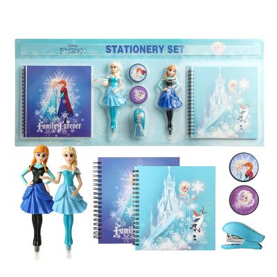 China Children's Staionery Set Creative Disney Stationery Set, Princess Pen Stapler, Gift Box Tip Pen Notepad For Children for sale