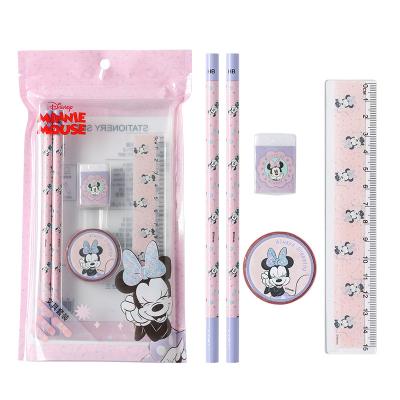 China Children's Staionery Set Disney Cartoon Children Stationery Pencil Eraser Ruler Combination Set Student Gift Bag 5-Piece for sale