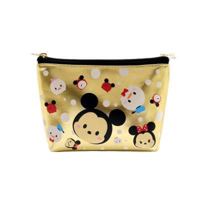 China 2022 Hot Sale Disney FAMA New Designer Fashion Golden PU Cosmetic Bags Makeup Bags and Cosmetic bags&cases for sale