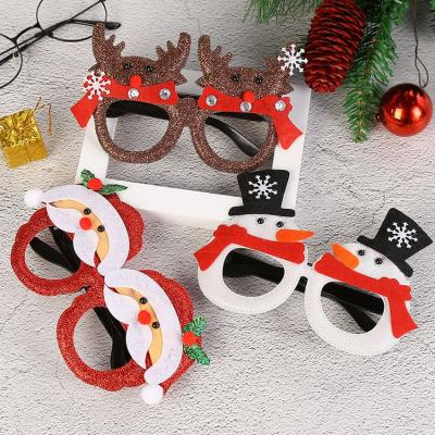 China Funny Glass Children's New Year Santa Glasses Christmas Decorations Birthday Gift Ball Christmas Glasses for sale