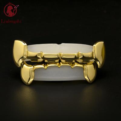 China Hiphop American 18K Gold Fit Hip Hop Grillz Teeth Grillz Lower Part Gold Teeth Grillz for sale