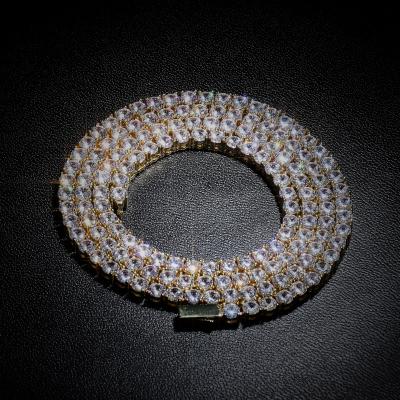 China Hiphop 4mm Diamond Tennis Chain Hips Hops Iced Out Bling CZ Tennis Chain Necklace for sale