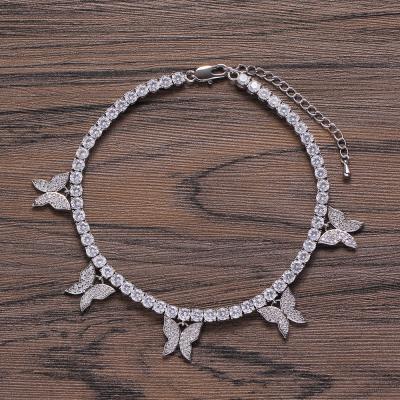 China Hiphop Hip Hop Charm Jewelry Iced Out Tennis Bracelet Anklet Cuban Link Anklet Chain for sale