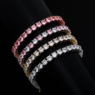 China Hiphop Women Jewelry Diamond Tennis Anklet Cubic Zirconia Tennis Anklet Chain Bracelet for sale