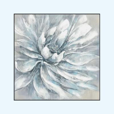 China Classical Blue Wall Painting Theme Art Flower Texture Oil Texture Painting Classic Decoration For Living Room for sale