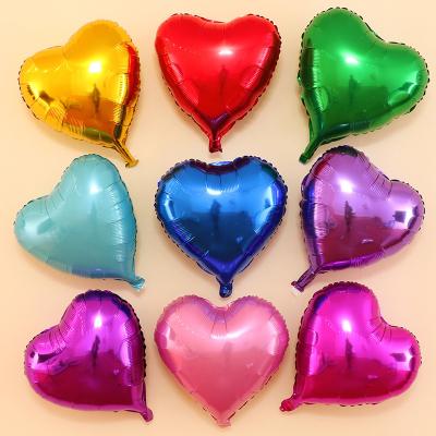 China 18 Inch Modern Shape Love Heart Balloon Helium Wedding Valentine's Day Metallic Aluminum Foil Balloons for sale