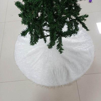 China High Quality White 150CM Faux Fur Border Christmas Tree Mat Eco-Friendly Plush Christmas Tree Skirt Decoration for sale