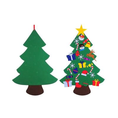 China Nonwoven and Felt Hot Selling 3D Cone DIY Felt Christmas Tree New Year Gift Toy Artificial Tree Wall Hanging Ornaments for sale