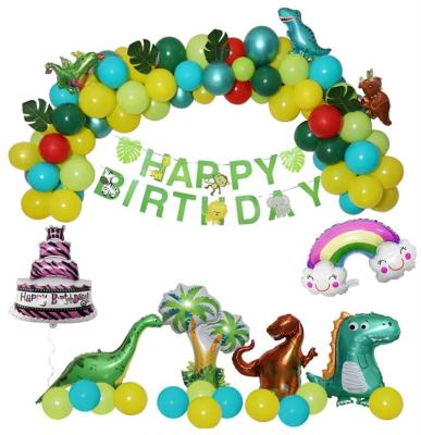 China For Gift Dinosaur Children's Birthday Party Background Balloon Arch Decoration Kit Theme Birthday Party Decoration Set for sale