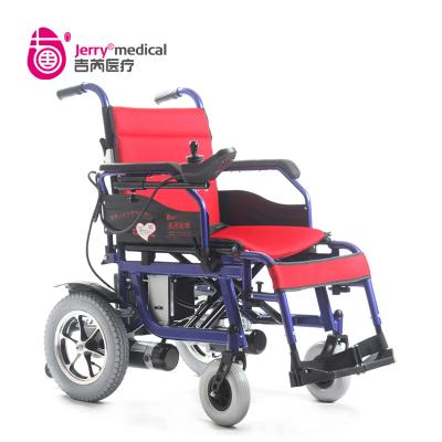 China Aluminum Alloy Lightweight Electric Wheelchair Rental With Red Cushion for sale