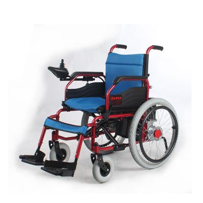 China Adjustable Red Frame Folding Electric Wheelchair 100Kg Loading Capacity 1090X685X930 mm for sale