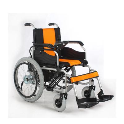 China 22 Inch Handicapped Electric Wheelchair Foldable Lightweight With Handrim for sale