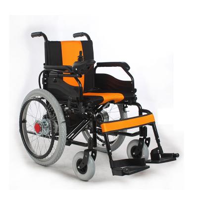 China 24 Volt 20Ah Durable Battery Powered Wheelchair With Yellow Black Cushion for sale