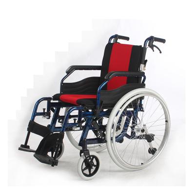 China Outside Cushion Lightweight Manual Wheelchair Portable With Handbrake for sale