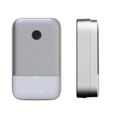 China 2020 New Aluminum Alloy Storage Lock Box Wall Mount Smart Key Electronic Key Safe Fingerprint Lockbox for sale