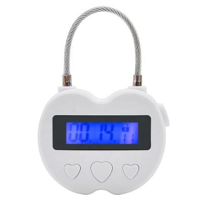 China Anti-addictive ABS+Steel Cable Shackle Electronic Countdown Padlock Time Password With LED Screen for sale