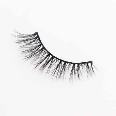 China Crisscross Create Your Own Brand False Eyelash Natural Looking Silk Fiber 3D Fluffy Korean Silk Lashes for sale