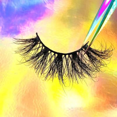 China Dramatic Wholesale Seller Natural Soft Style 20mm 25mm Long Length Mink Eyelash Mink Lashes Private Label Eyelash for sale