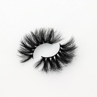 China Big Volume Natural Soft Hot Dramatic Thick Strip Eyelash False Eyelash 25mm Long Real Mink Lashes Selling for sale