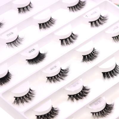 China 100% Real Natural Soft Siberian Soft Slim Strip Mink Eyelash Strips Eyelashes de Mink Eyelashes Natural Mink Lashes for sale