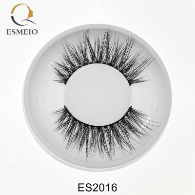 China USA Hot Selling Natural Criss-Cross Strip Lashes False Private Label 3D Eyelashes Natural Lashes for sale