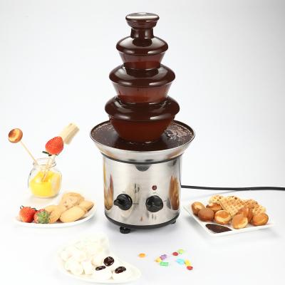 China New Design Retro Household 4 Tier Electric Chocolate Fountain With Handle Control for sale