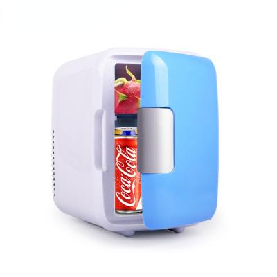 China Custom Portable COMPRESSOR Hot Cold 4 Liter Small Tabletop Mini Fridge For Hotel Fridge for sale