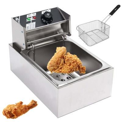 China Stainless Steel Commercial Heavy Duty Electric Deep Fryer Commercial Home Kitchen Frying Chip Cooker for sale