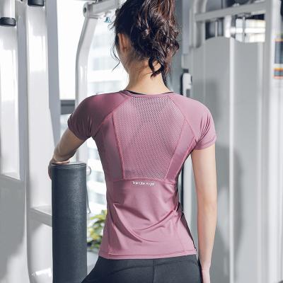 China Running Sports Shirt Breathable Quick Dry Running Shirts Authentic Sportswear For Women Slim Fitness Fit Shirts Yoga Workout Breathable Tops for sale