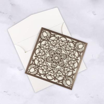 China India Islamic Indian Style Products Laser Cut Paper Invitation Cards for sale