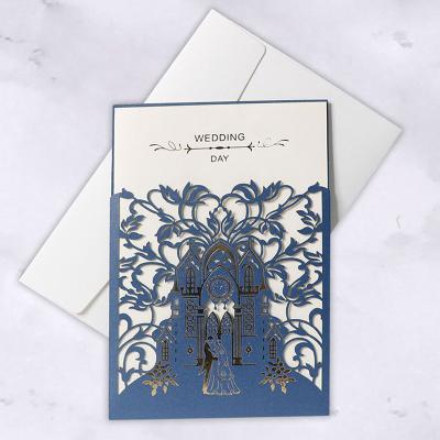 China European Destination Wholesale Laser Cut Wedding Invitations Kit for sale