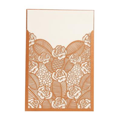 China Europe Pakistani Rose Gold Cheap Wedding Invitations With Envelope for sale