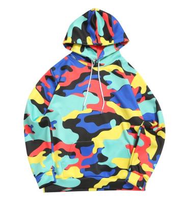 Cina Custom Colorful Anti-wrinkle Camouflage Print Kangaroo Pocket Casual Men's Hoodies Sweatshirts in vendita