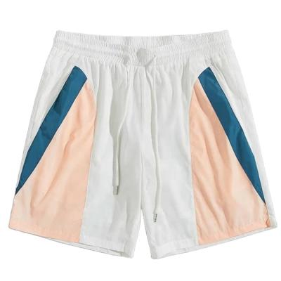 China Top Selling Anti-Wrinkle Mens Blanket Shorts Beach Shorts Custom Size Mens Drawstring Block Color Shorts for sale