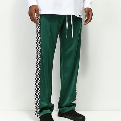 China Dark Green High Quality Casual Men's Sweatpants Side Stripes Drawstring Waist Long Men's Pants Anti-Static for sale