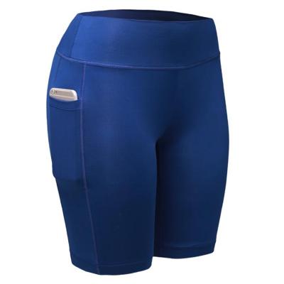 China Women Antibacterial Shorts With Phone Pocket Polyester Yoga Shorts for sale