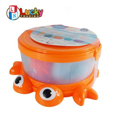 China Bath Toy Factory Supply Crab 12pcs Beach Set Toy Bathroom Spray Water Toy With Collect Box for sale