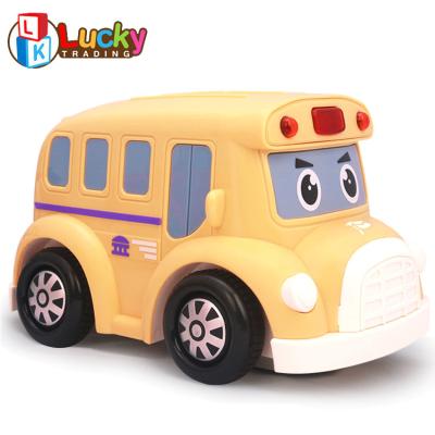 China Cute and Funny Swing Car Battery Powered Cartoon Kids Toy Car Bo Bus with Light and Music for sale