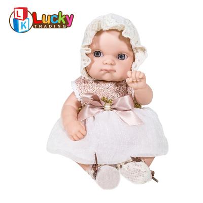 China With Suspender Skirt and Burp Cloth Baby - Cute Reborn Baby Doll Girl Toy - Soft Silicon Fashion Newborn Doll with Kids for sale