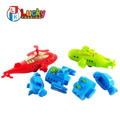 China Plastic assembly toys children's education toddler toys airplanes pull back the play brick free toy car for sale