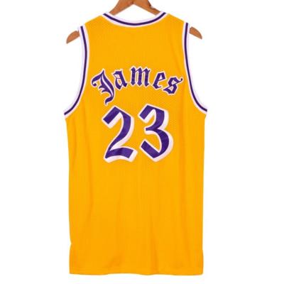 China 2021 Embroidery Basketball Wear LOS ANGELA Basketball Tank Tops #23 JAMES #24 BRYANT Breathable Customized Uniform Shirts for sale