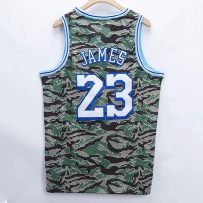 China Breathable Customized 2021 New JAMES 23# BRYANT 24# Camouflage Embroidery Basketball Tank Tops Uniforms Youth Basketball Shirts for sale